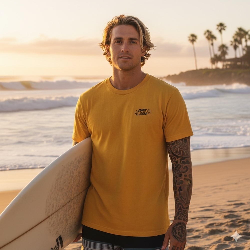 Dark Seas Rose & Skeleton Graphic T Shirt XL Yellow